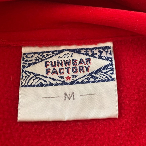 New Funwear Factory Bright Red Zipper Jacket M - Picture 5 of 7